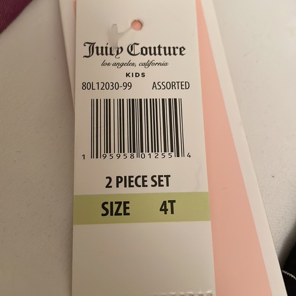 NWT Juicy couture girls 2piece set.Size 4t. Fleece hoody with branded leggings. - Picture 14 of 15